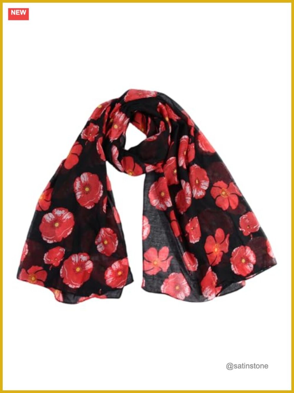 Floral Print Fashion Scarf Lightweight Shawl Wrap for Women
